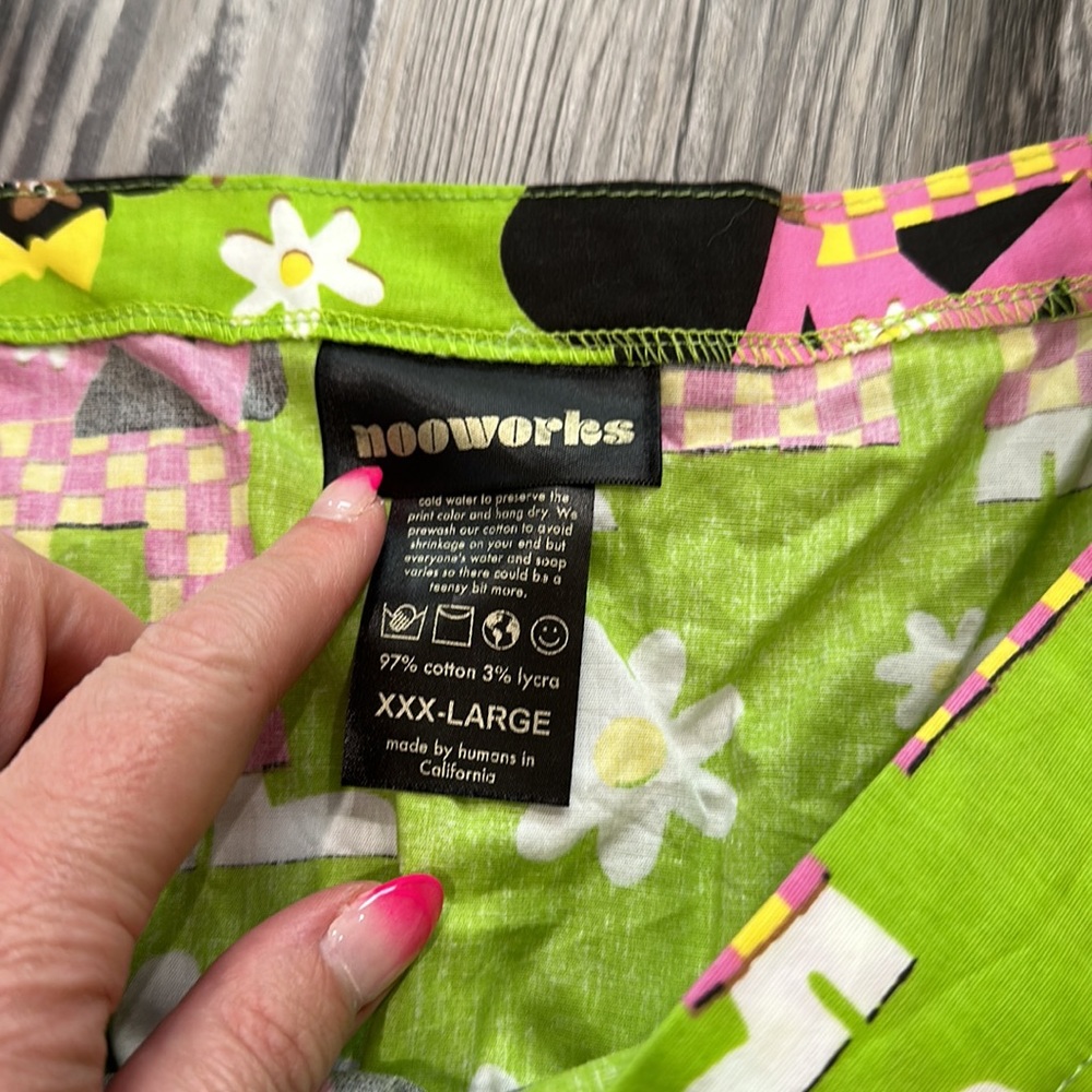 Nooworks Lime Green Patterned Jumpsuit with Pink Accents - Picture 7 of 8